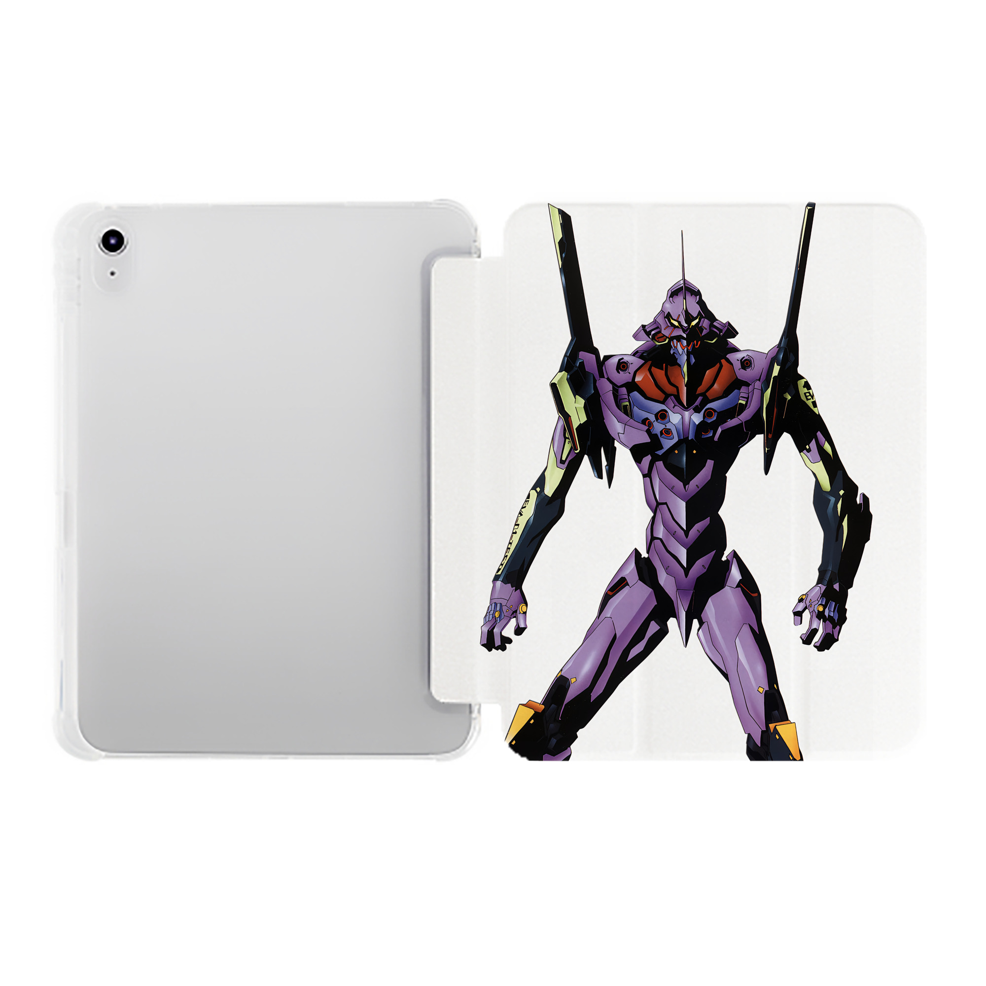 （画像用） EVA 新世紀エヴァンゲリオン IPad ケース ペン収納付き 三つ折りスタンド PUレザー×シリコン 対応機種9.5/10.5/10.9インチ